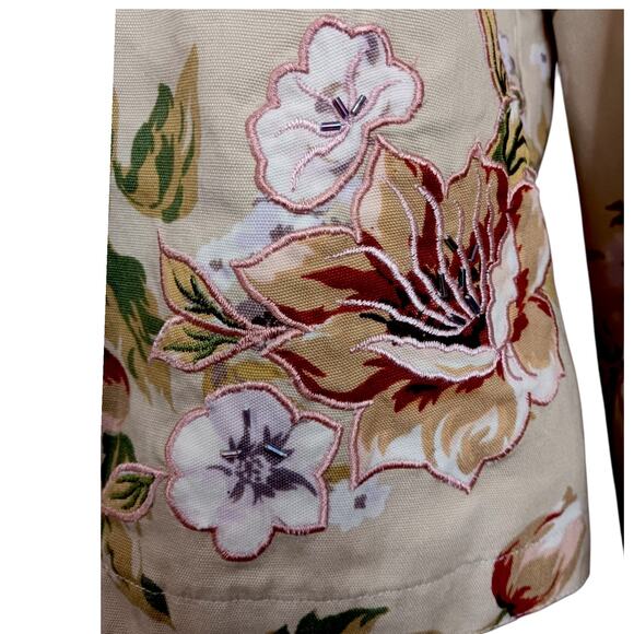 COLDWATER CREEK Embroidered Floral Jacket Blazer XS Romantic‎ Cottagecore Career - Picture 3 of 13